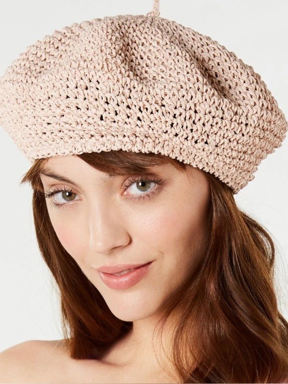 NWOT Steve Madden Crochet Beret In Pink